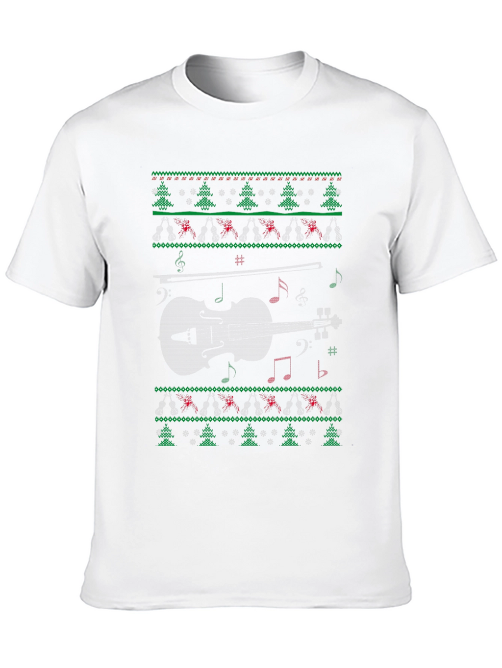 Musical Violin Christmas Ugly Sweater T-Shirt