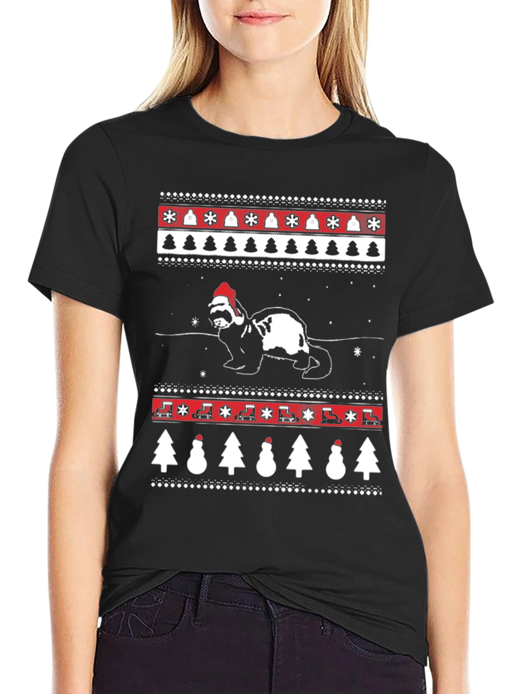 Festive Ferret Christmas T-Shirt