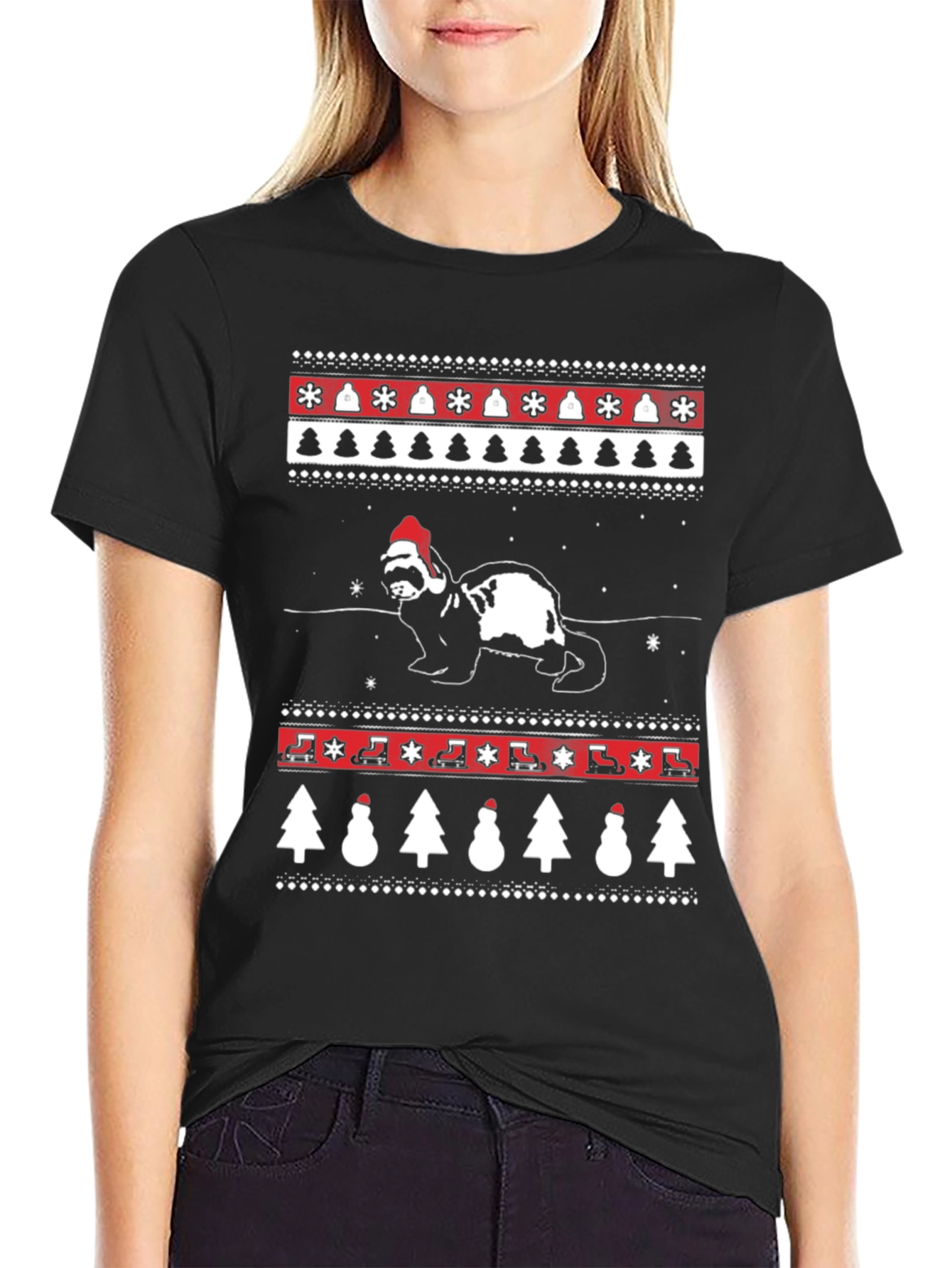 Festive Ferret Christmas T-Shirt