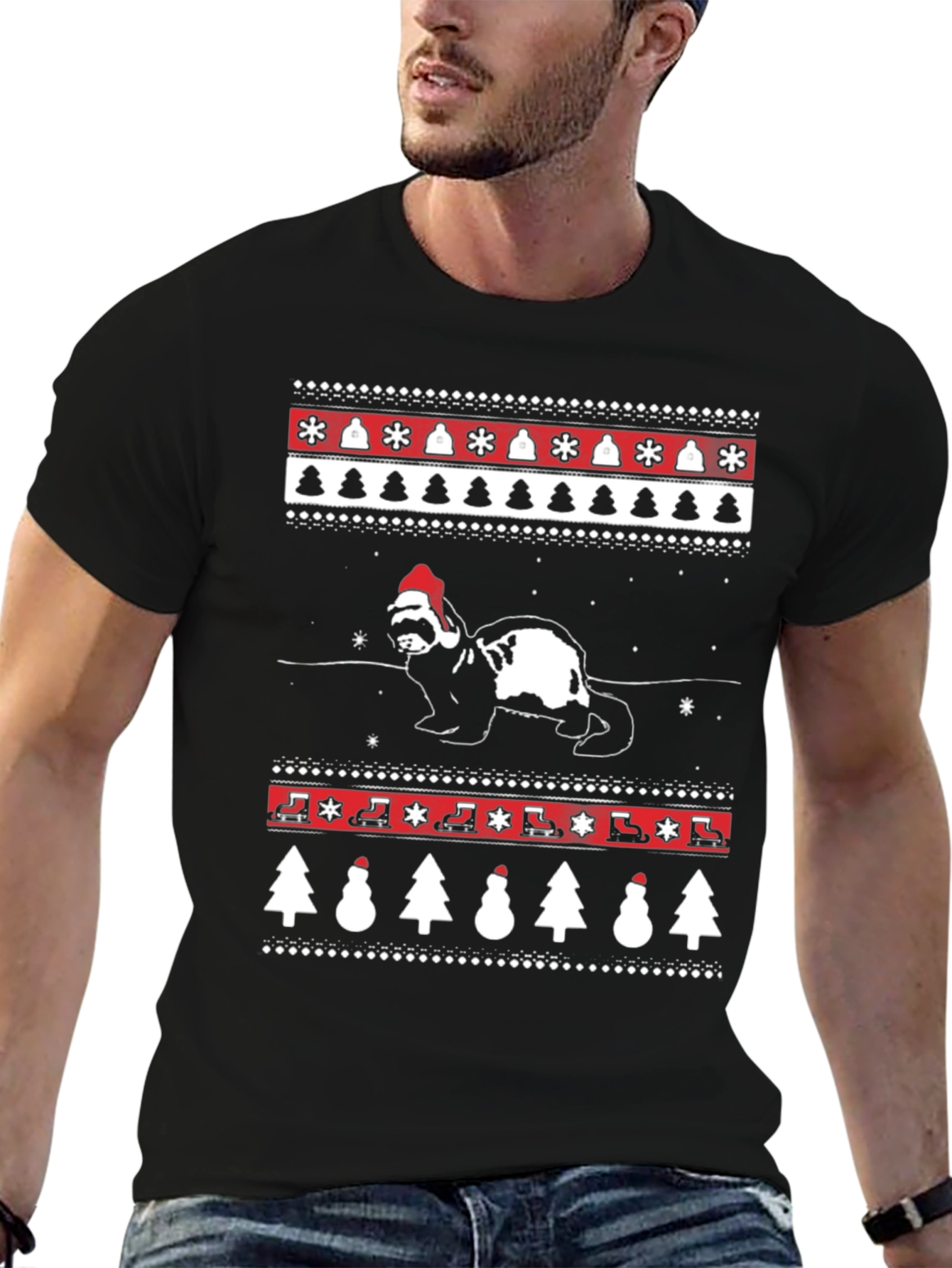 Festive Ferret Christmas T-Shirt