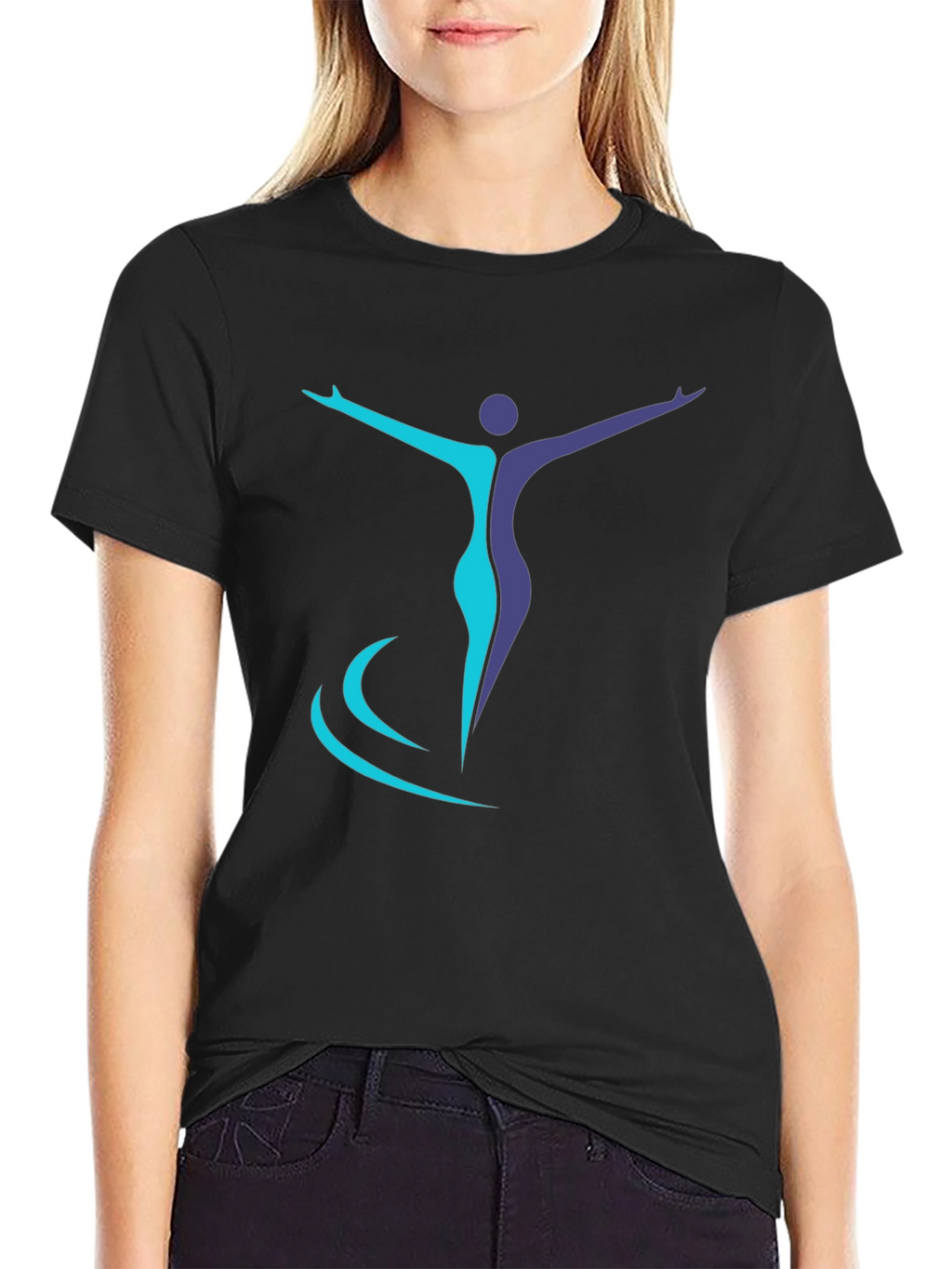 Artistic Figure Graphic Black T-Shirt