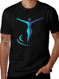 Artistic Figure Graphic Black T-Shirt
