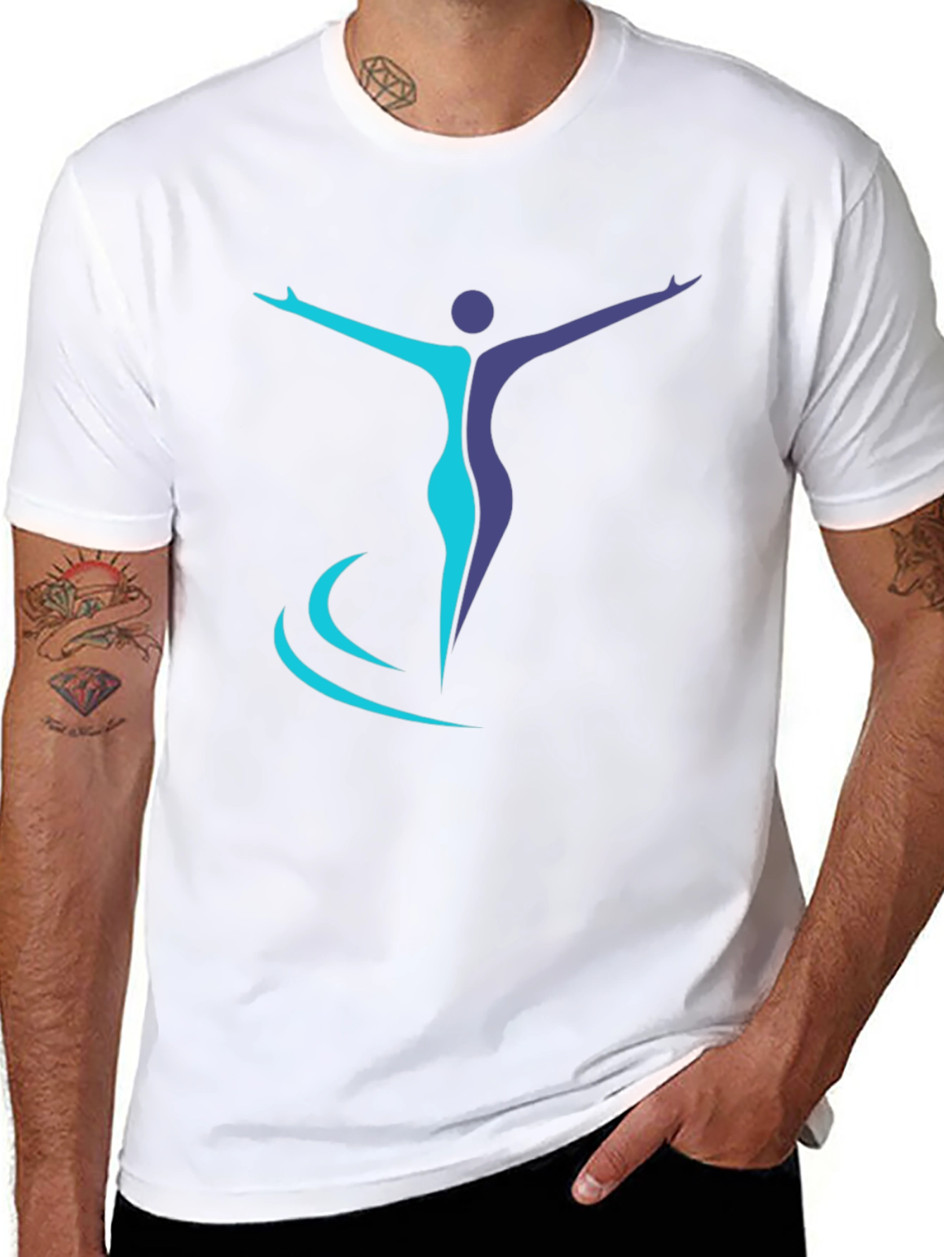 Artistic Figure Graphic Black T-Shirt