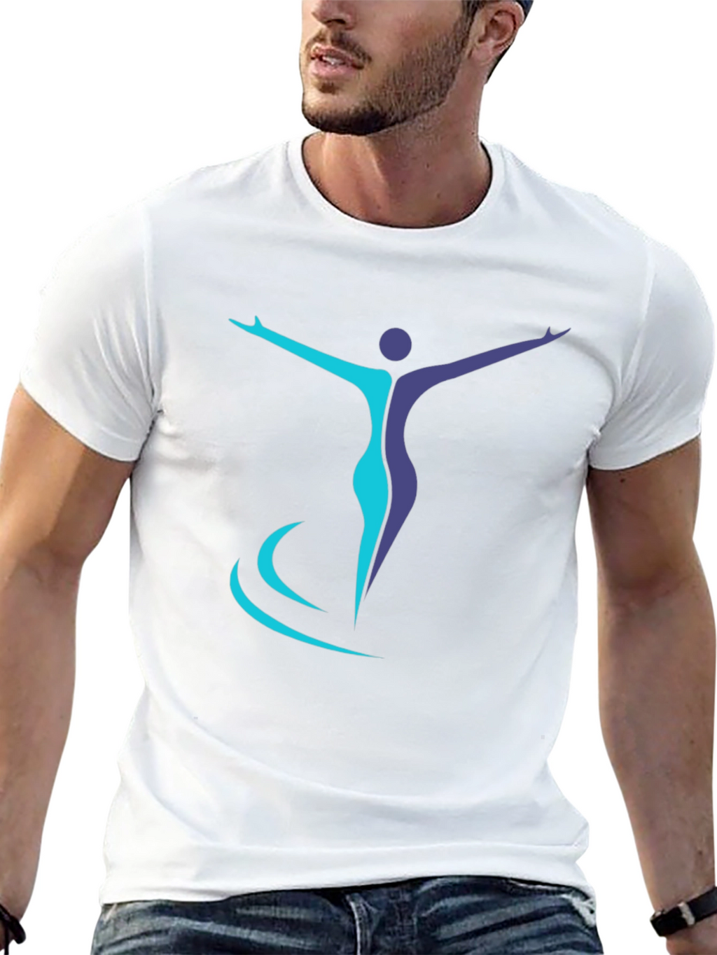 Artistic Figure Graphic Black T-Shirt