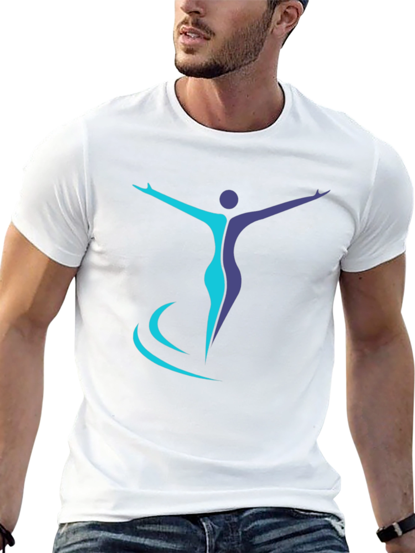 Artistic Figure Graphic Black T-Shirt