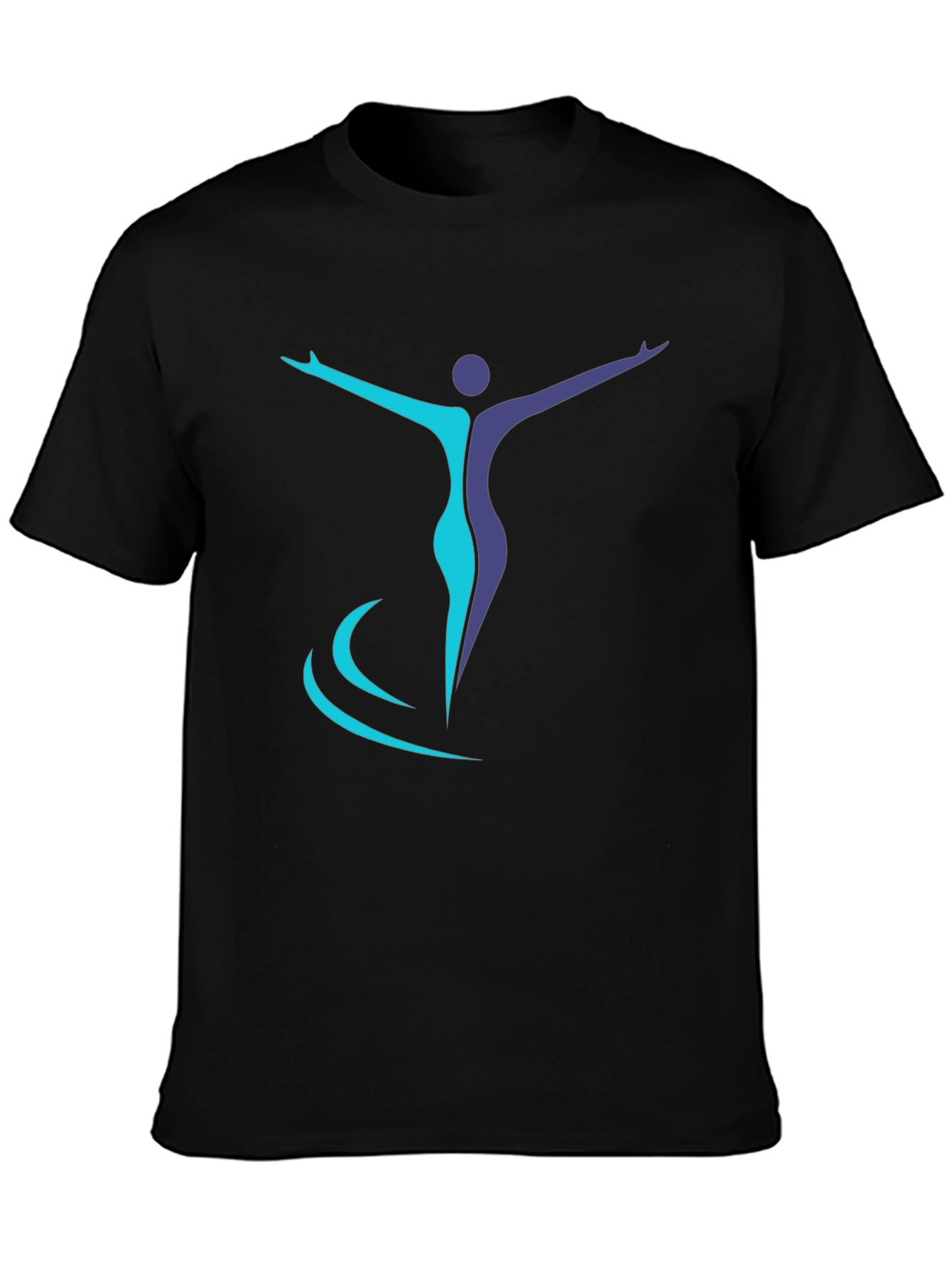 Artistic Figure Graphic Black T-Shirt
