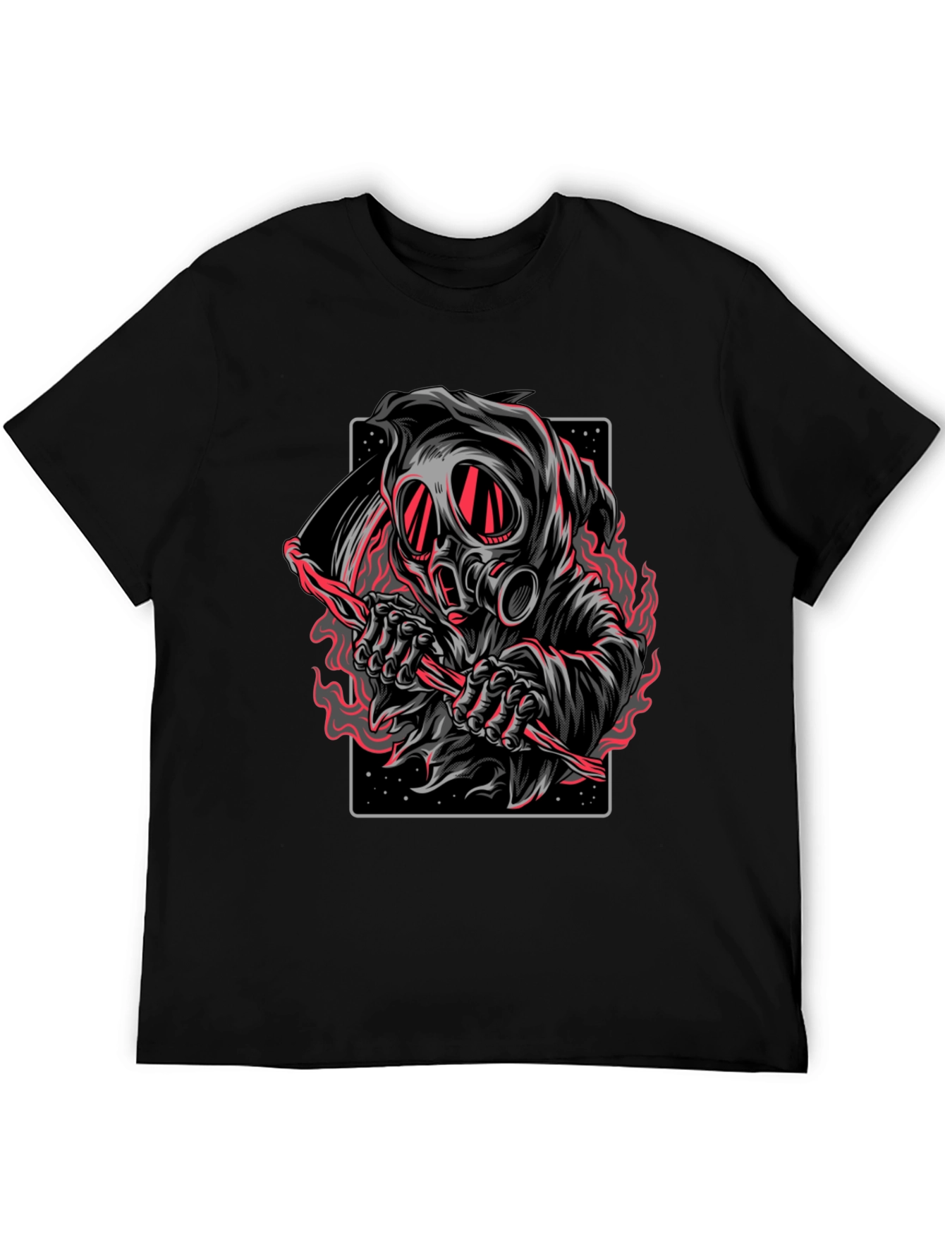 Grim Reaper Gas Mask Graphic T-Shirt