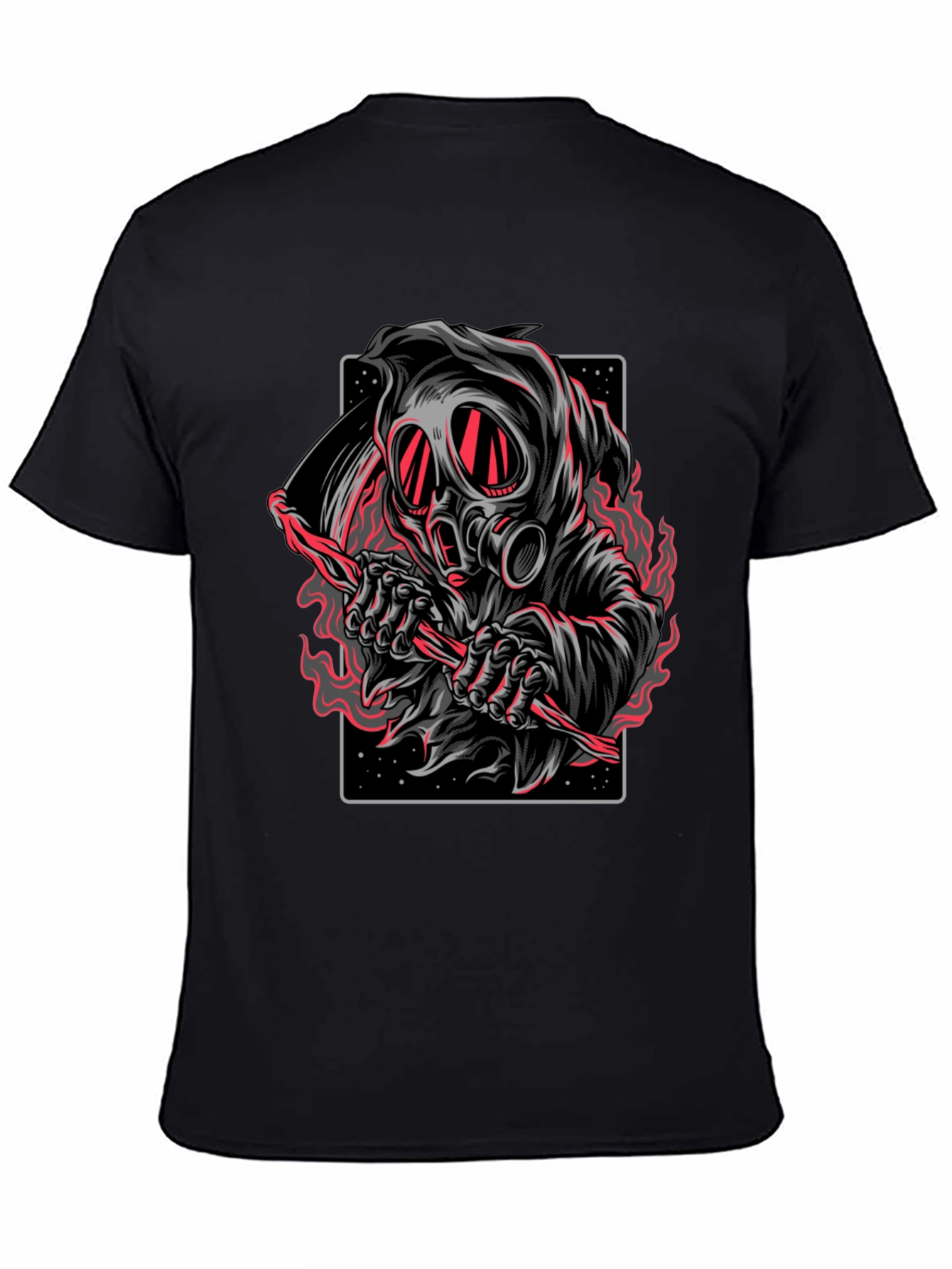 Grim Reaper Gas Mask Graphic T-Shirt