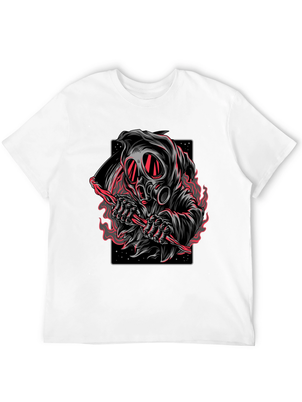 Grim Reaper Gas Mask Graphic T-Shirt
