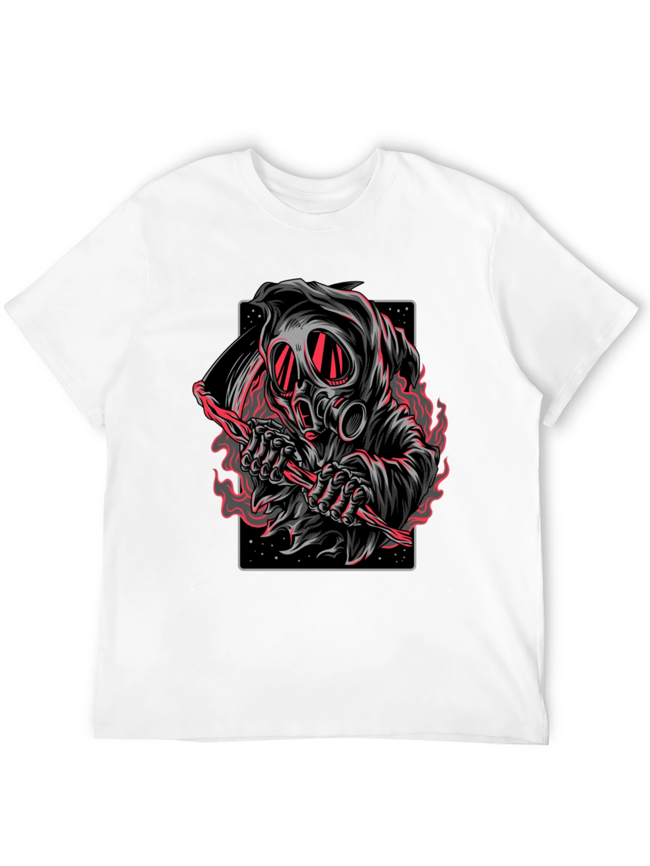 Grim Reaper Gas Mask Graphic T-Shirt