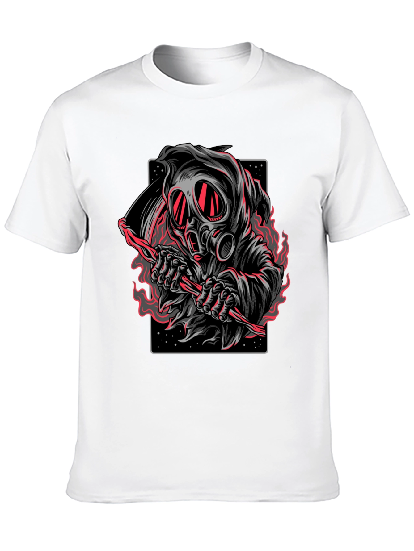 Grim Reaper Gas Mask Graphic T-Shirt
