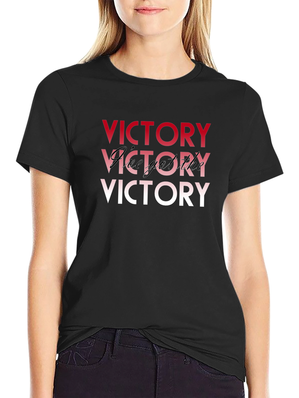 Victory Graphic Print Black T-Shirt