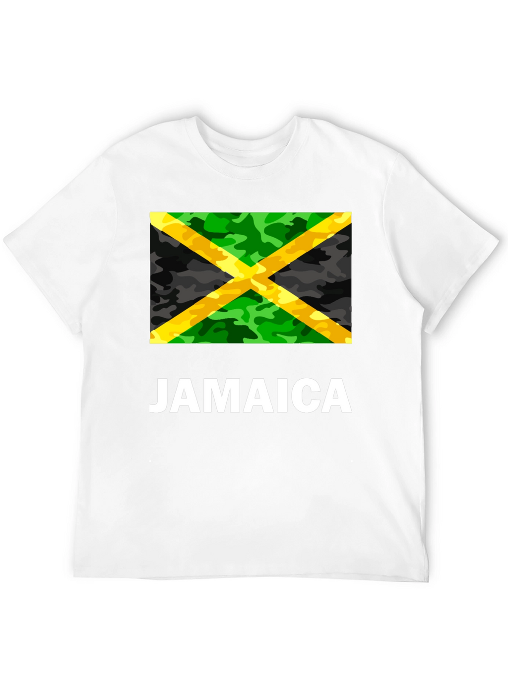 Jamaica Flag Camo Print T-Shirt