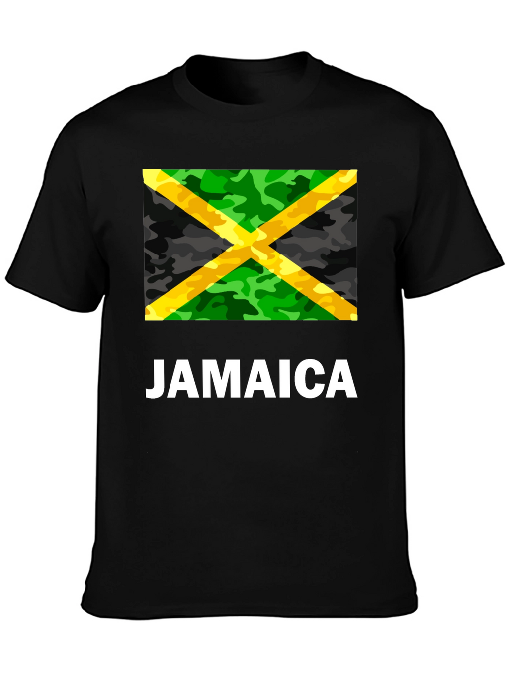 Jamaica Flag Camo Print T-Shirt