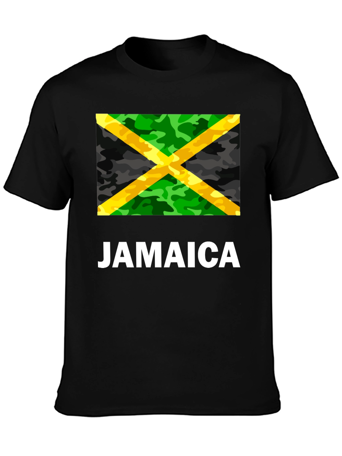 Jamaica Flag Camo Print T-Shirt
