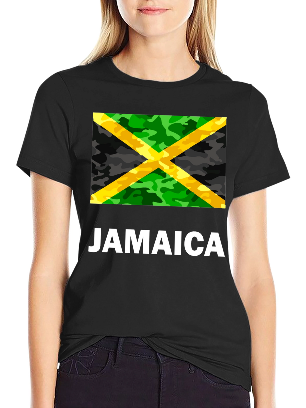 Jamaica Flag Camo Print T-Shirt