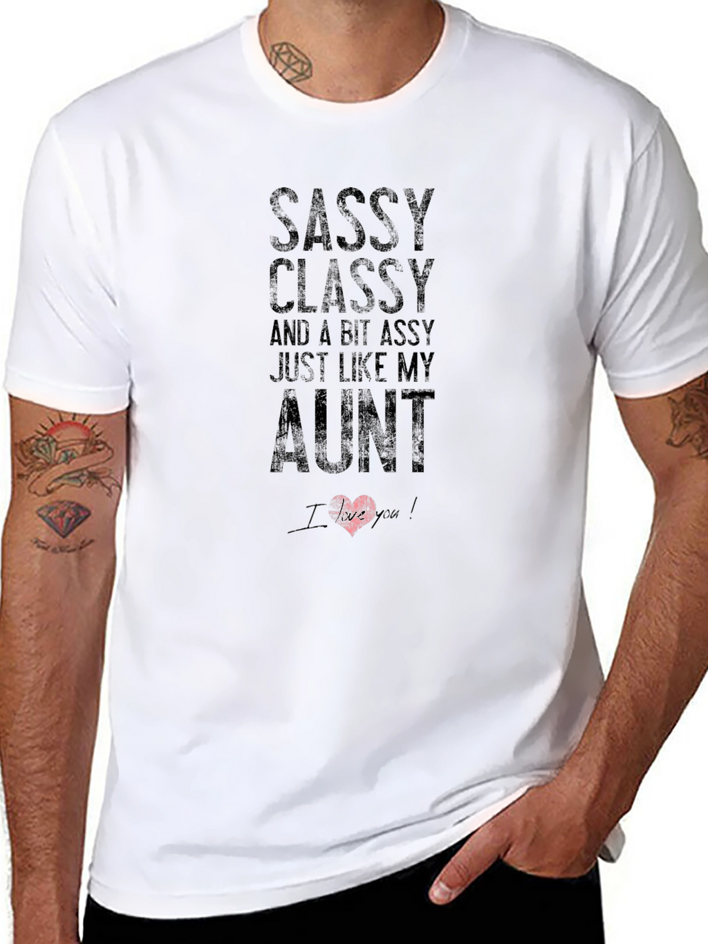 Sassy Classy Aunt Graphic Tee - Black