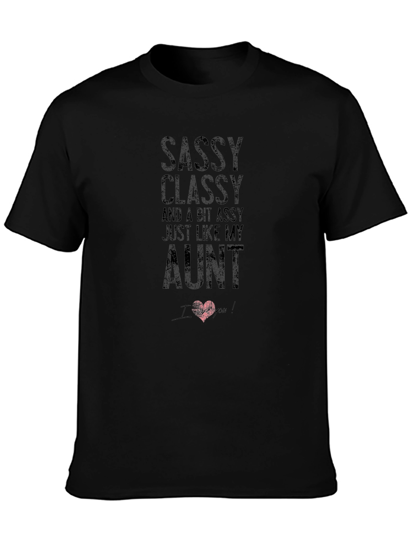 Sassy Classy Aunt Graphic Tee - Black