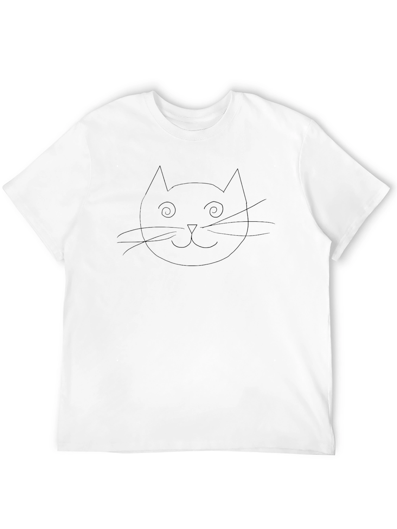 Cat Outline Black T-Shirt