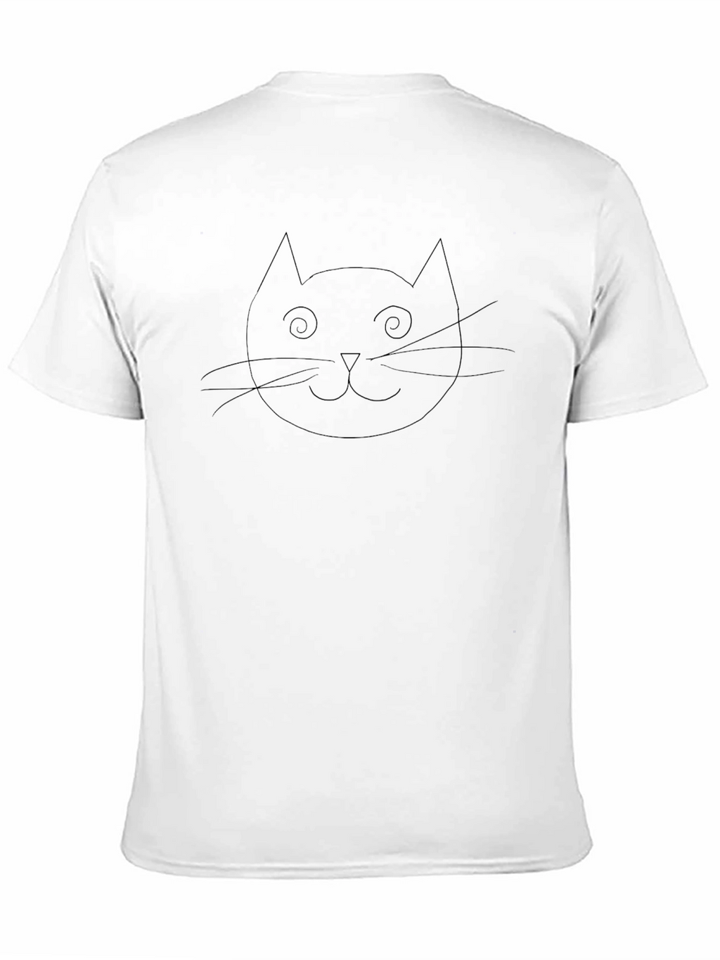 Cat Outline Black T-Shirt