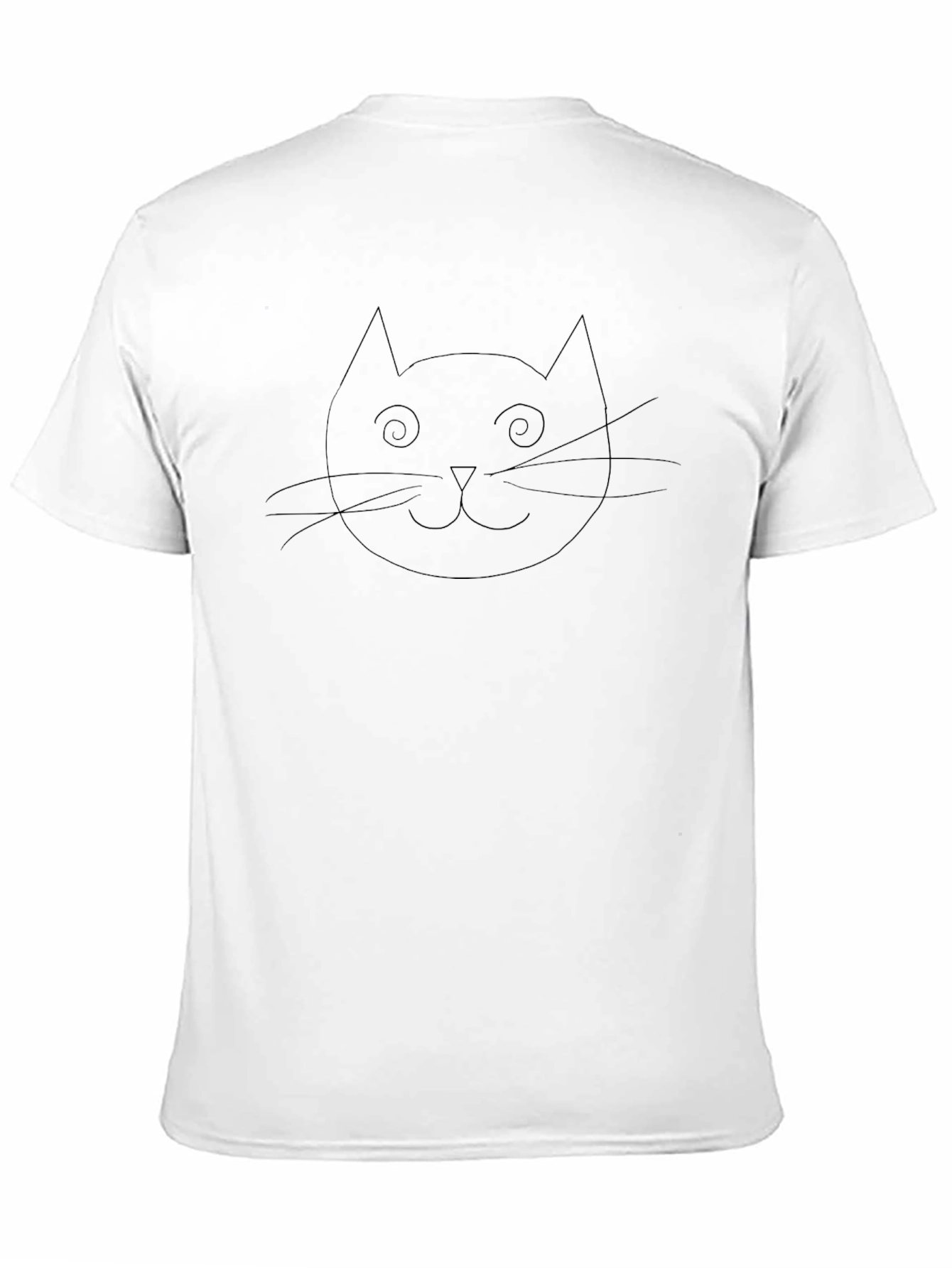 Cat Outline Black T-Shirt