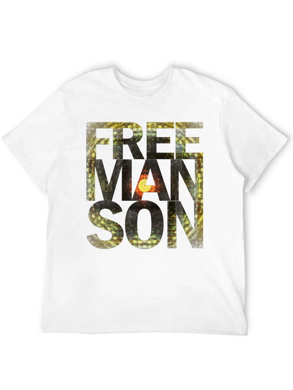Freemanson Mens Black Graphic T-Shirt