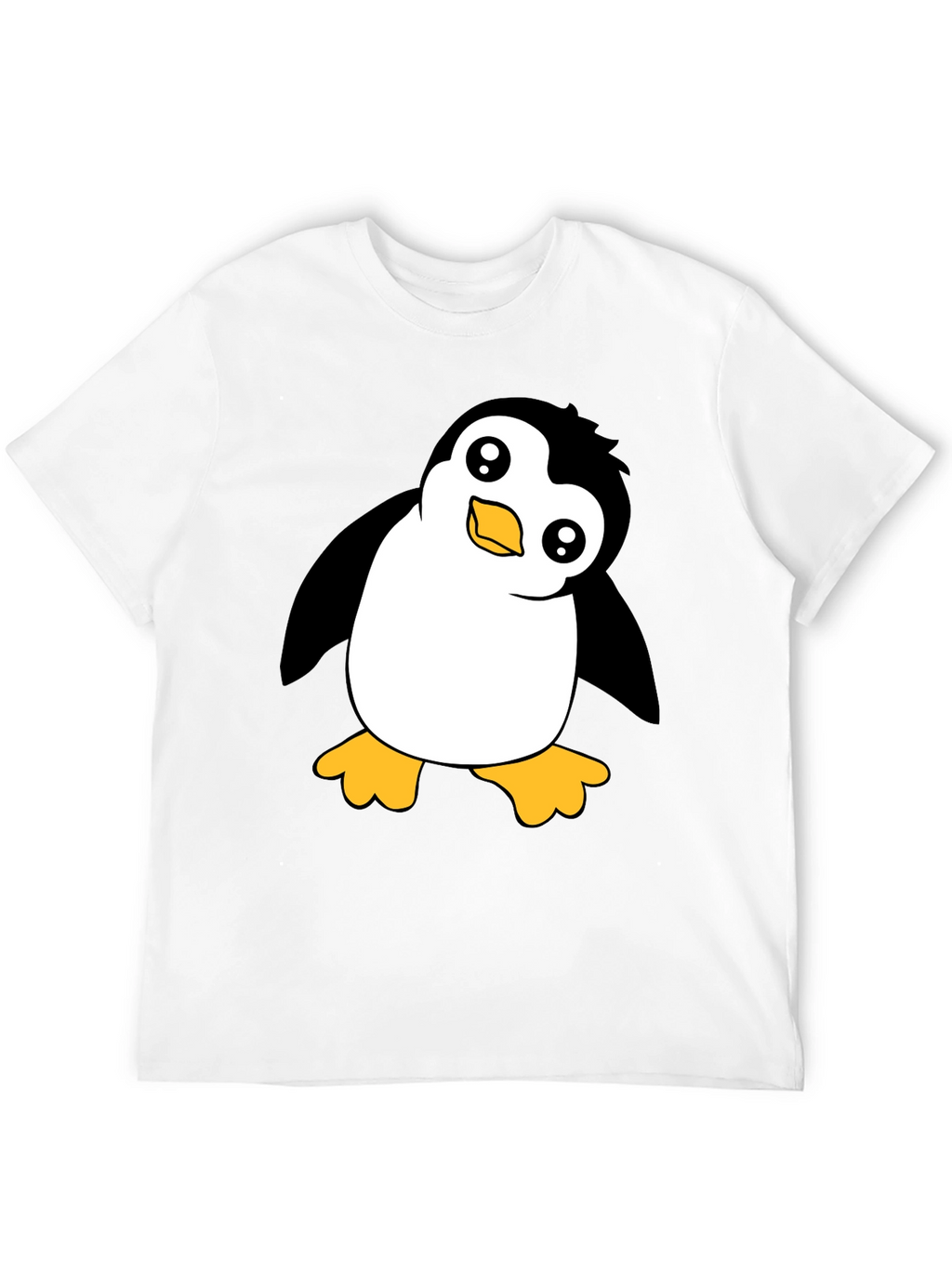 Cute Penguin Graphic Black T-Shirt