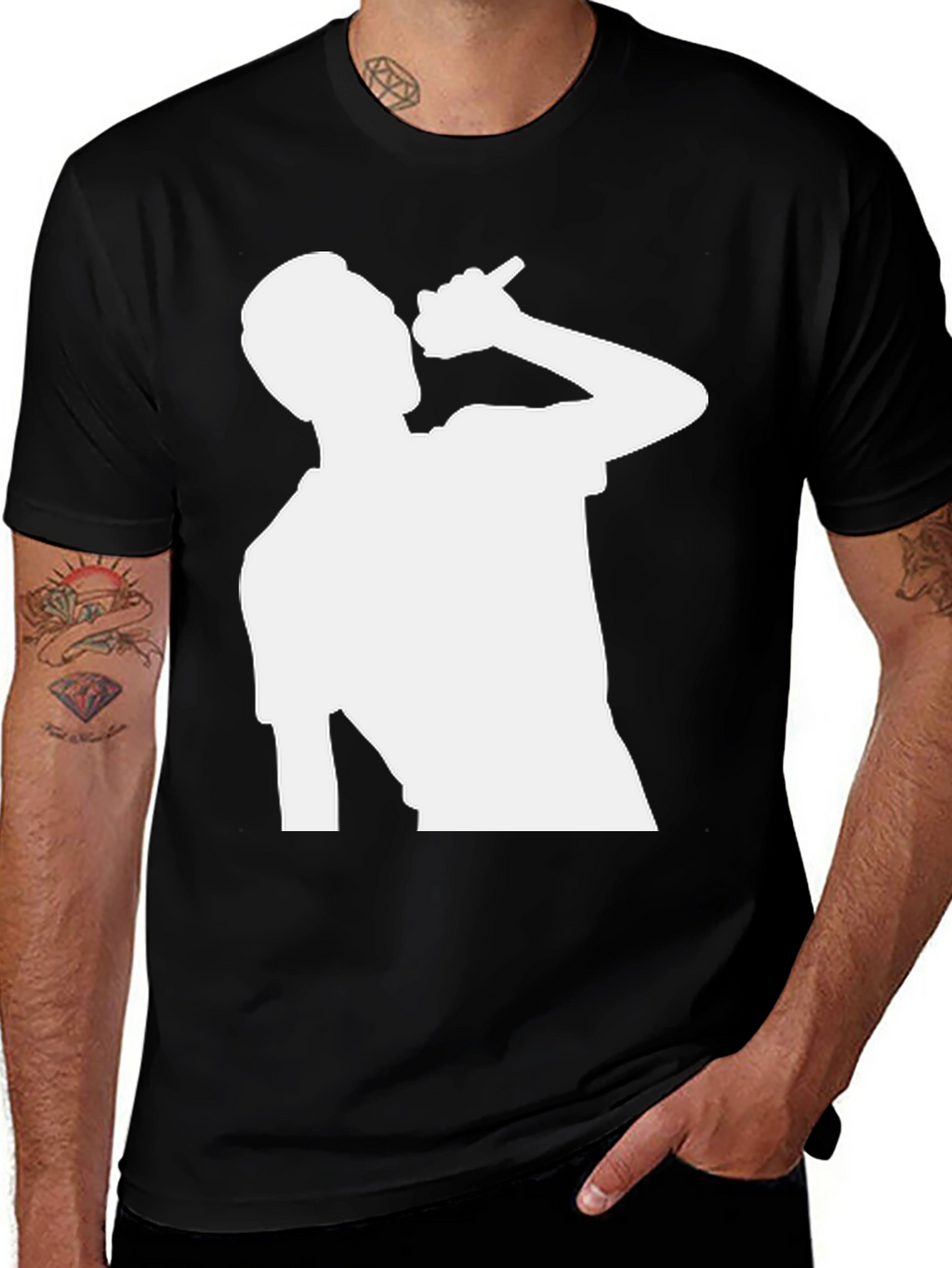 Silhouette Singer Black T-Shirt