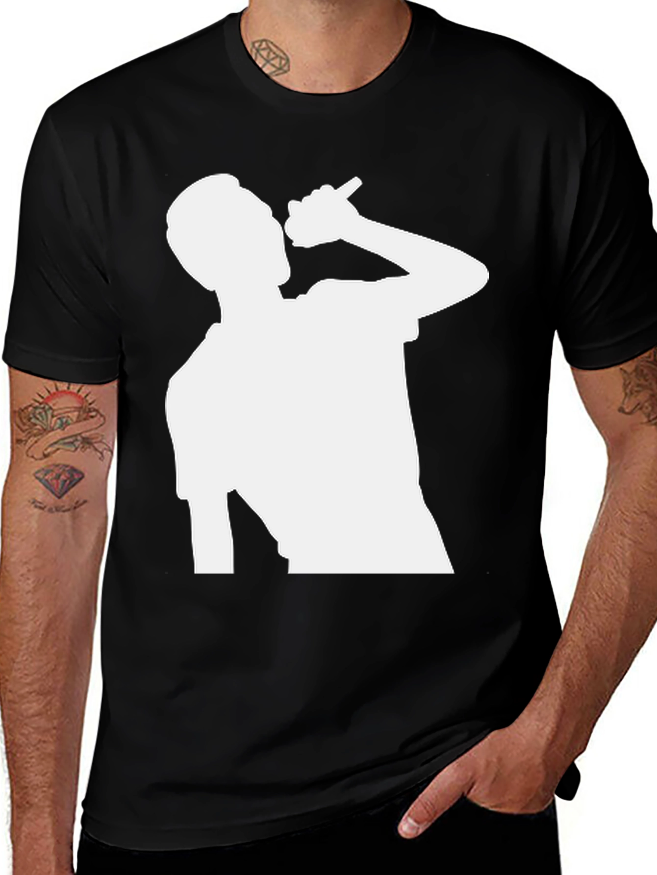 Silhouette Singer Black T-Shirt