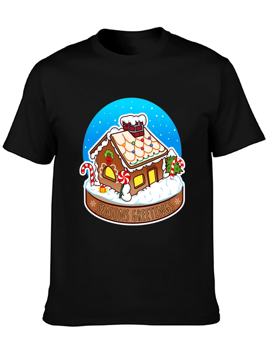 Seasons Greetings Gingerbread House Graphic Tee