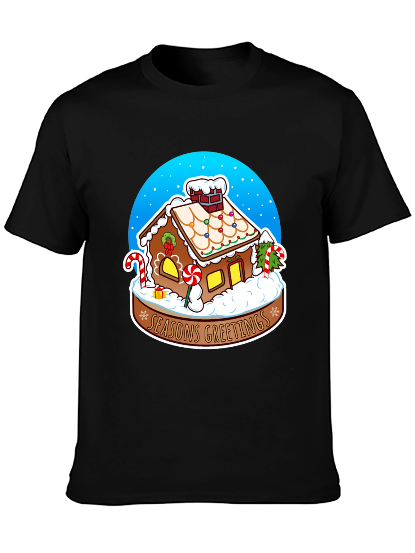 Seasons Greetings Gingerbread House Graphic Tee