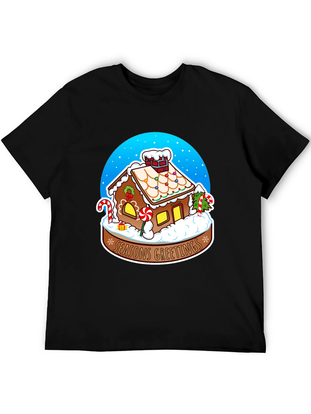 Seasons Greetings Gingerbread House Graphic Tee