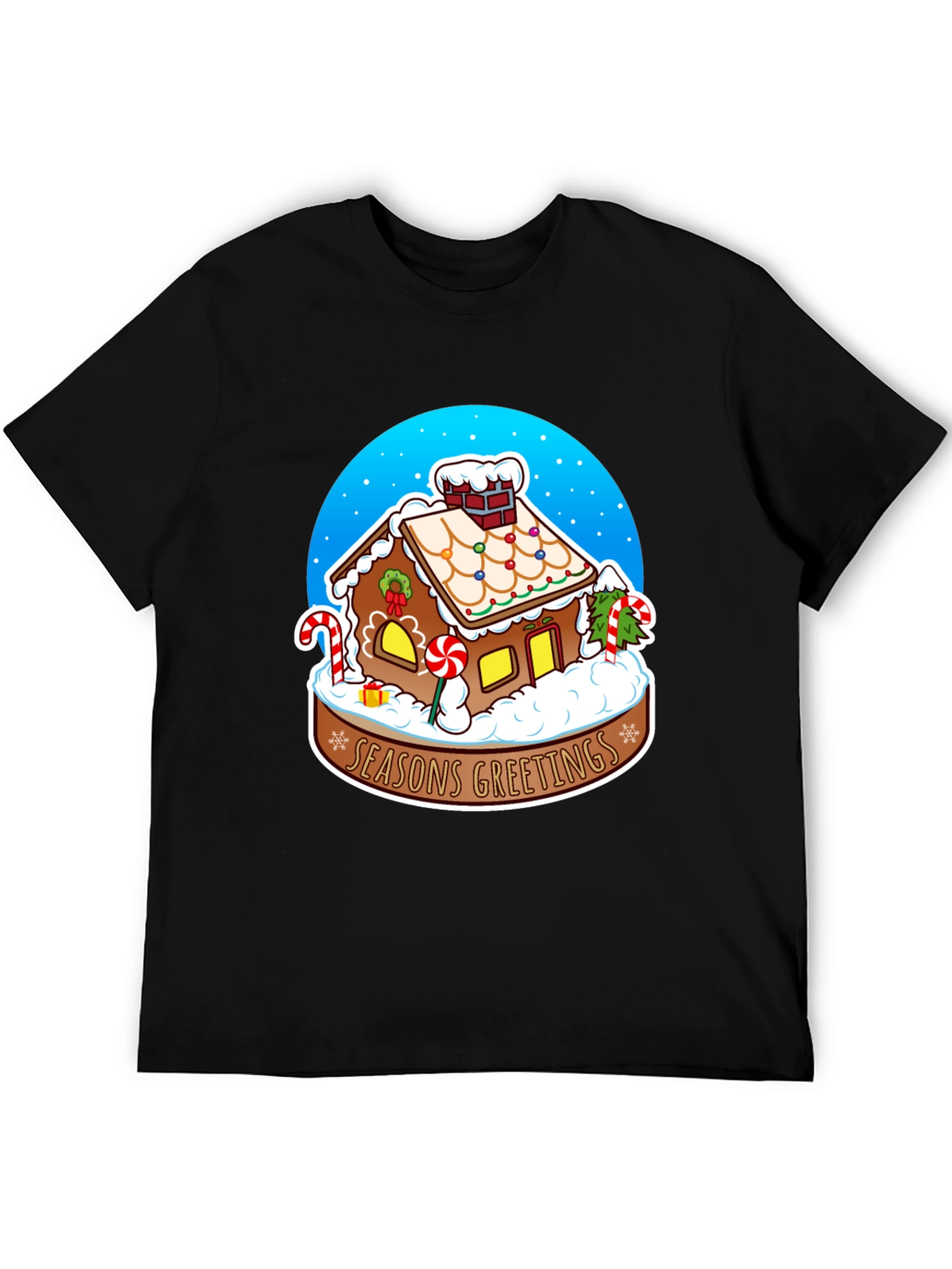 Seasons Greetings Gingerbread House Graphic Tee
