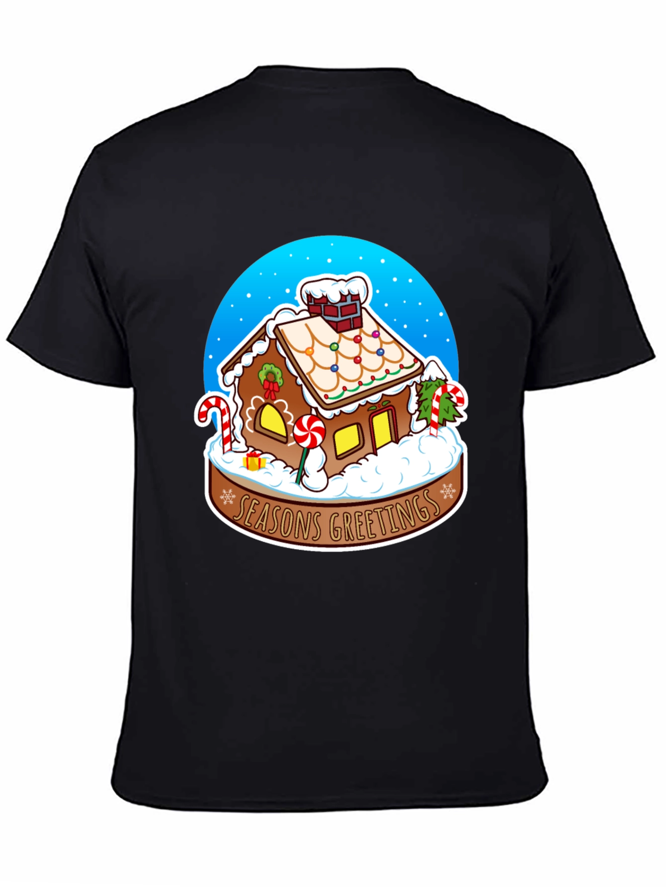 Seasons Greetings Gingerbread House Graphic Tee