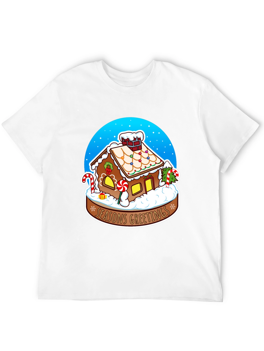 Seasons Greetings Gingerbread House Graphic Tee