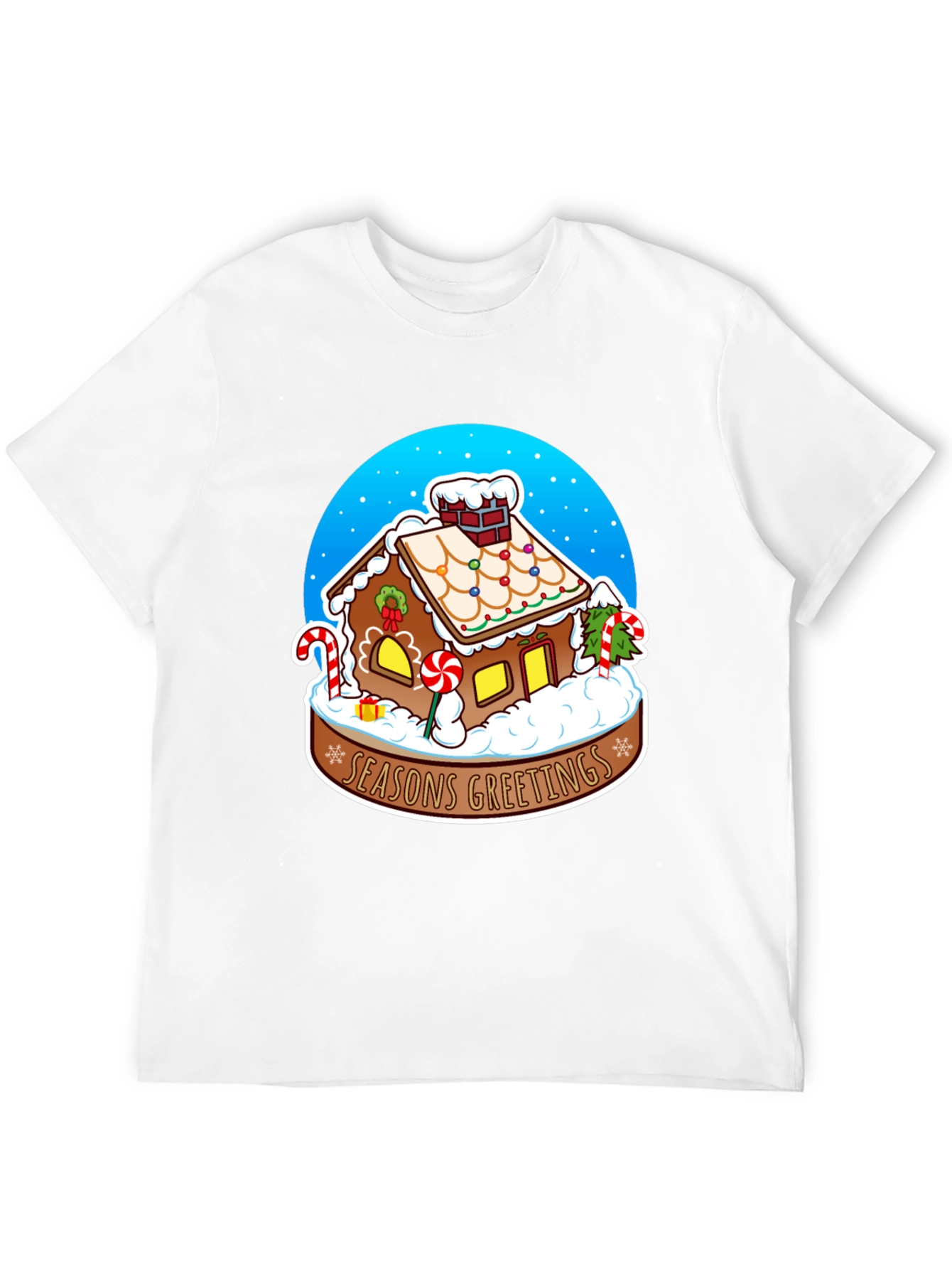 Seasons Greetings Gingerbread House Graphic Tee