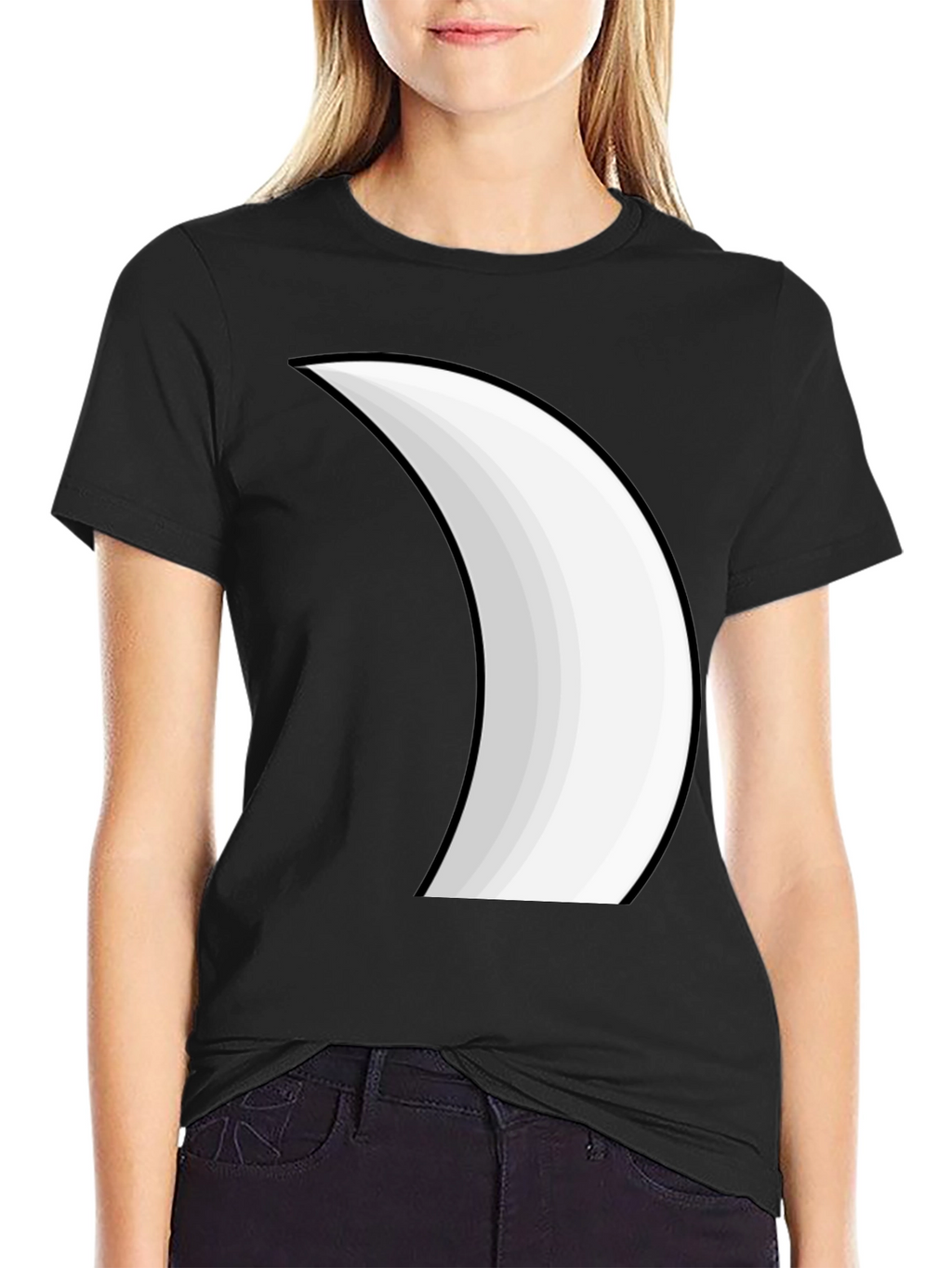 Crescent Moon Graphic Tee - Stylish Black T-Shirt