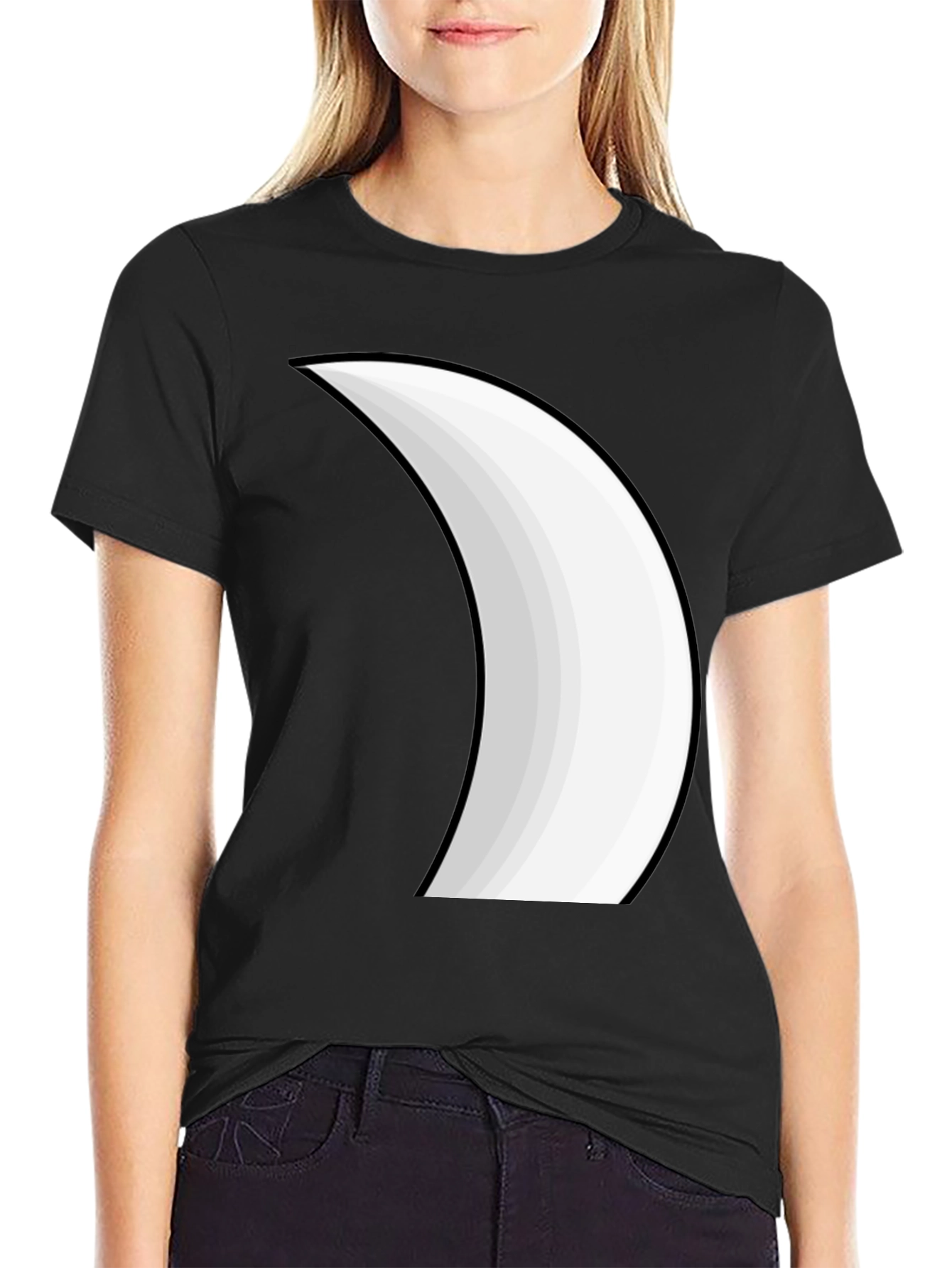 Crescent Moon Graphic Tee - Stylish Black T-Shirt