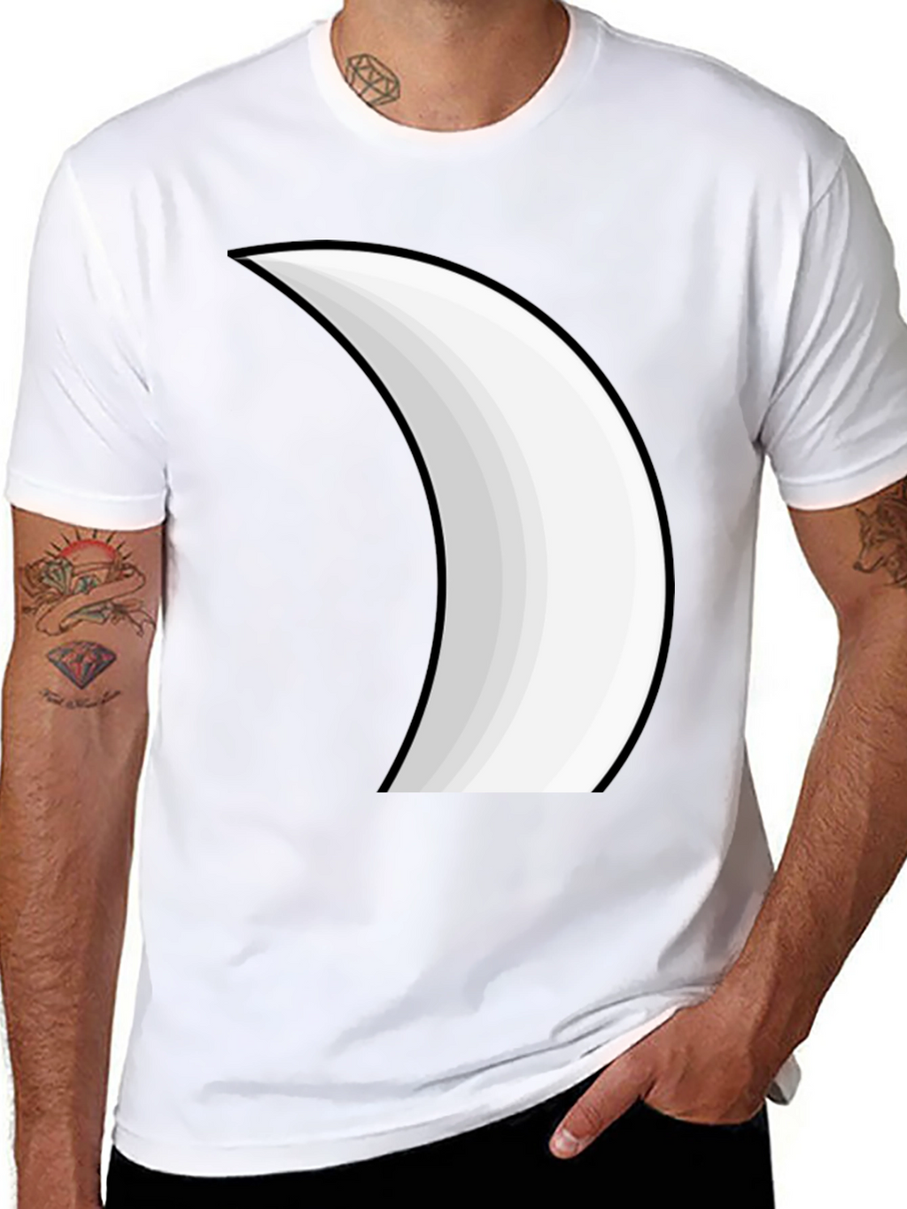 Crescent Moon Graphic Tee - Stylish Black T-Shirt