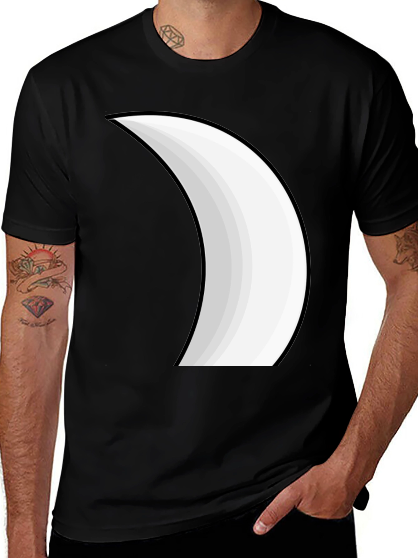 Crescent Moon Graphic Tee - Stylish Black T-Shirt