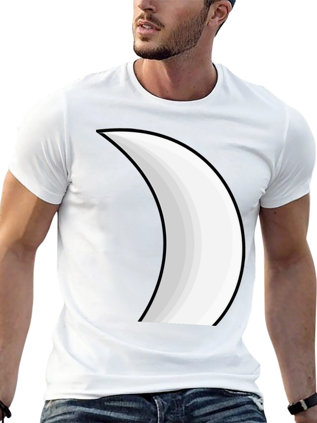 Crescent Moon Graphic Tee - Stylish Black T-Shirt