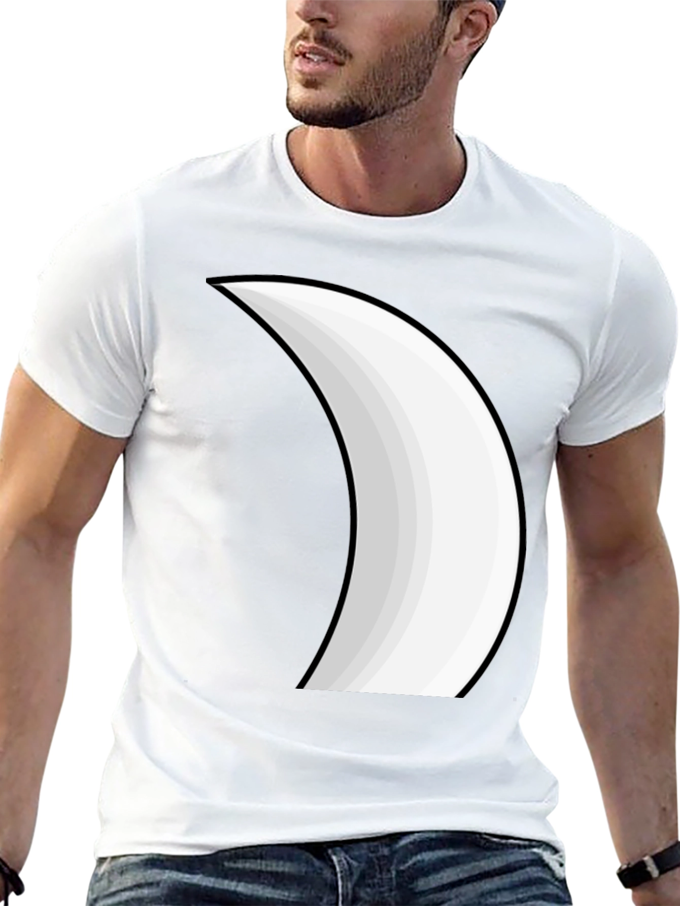Crescent Moon Graphic Tee - Stylish Black T-Shirt