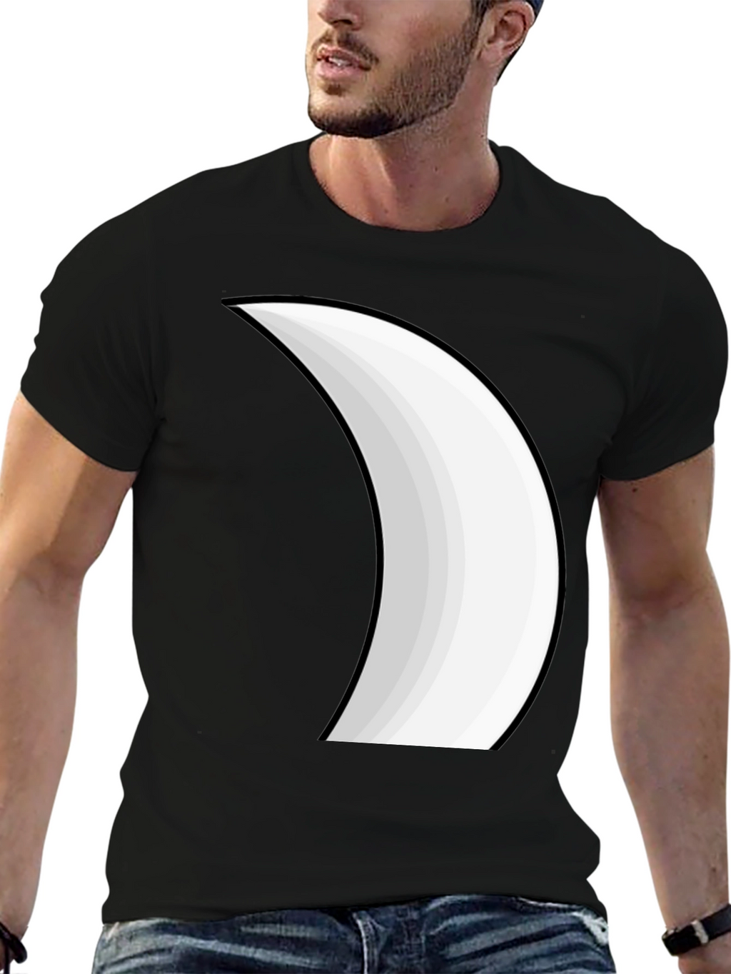 Crescent Moon Graphic Tee - Stylish Black T-Shirt