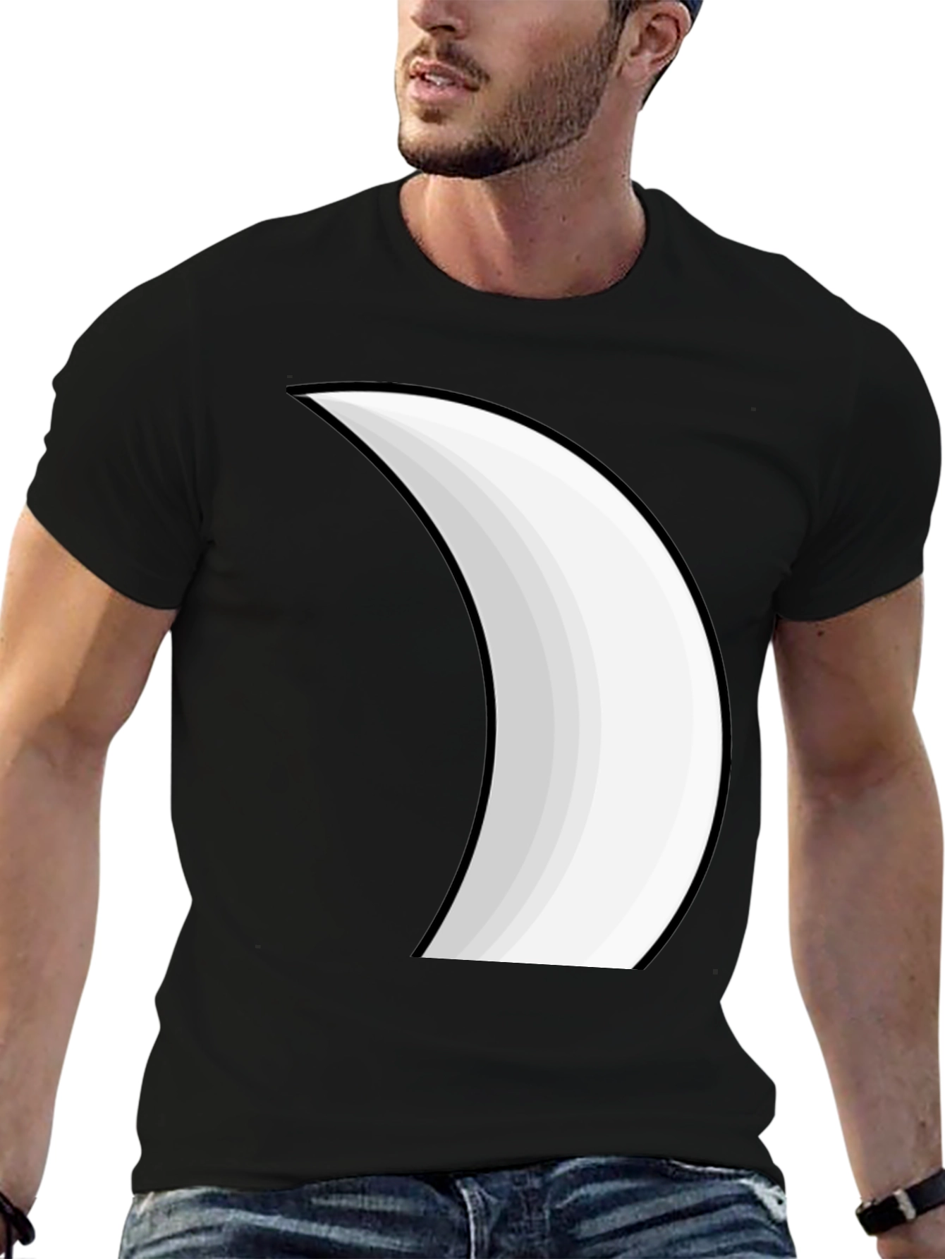 Crescent Moon Graphic Tee - Stylish Black T-Shirt