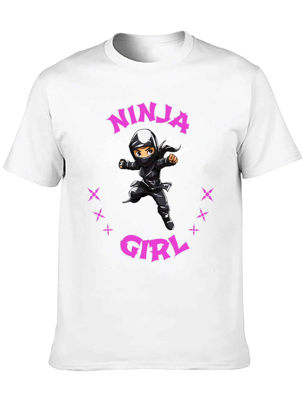 Ninja Girl Graphic Tee - Black Cotton Blend