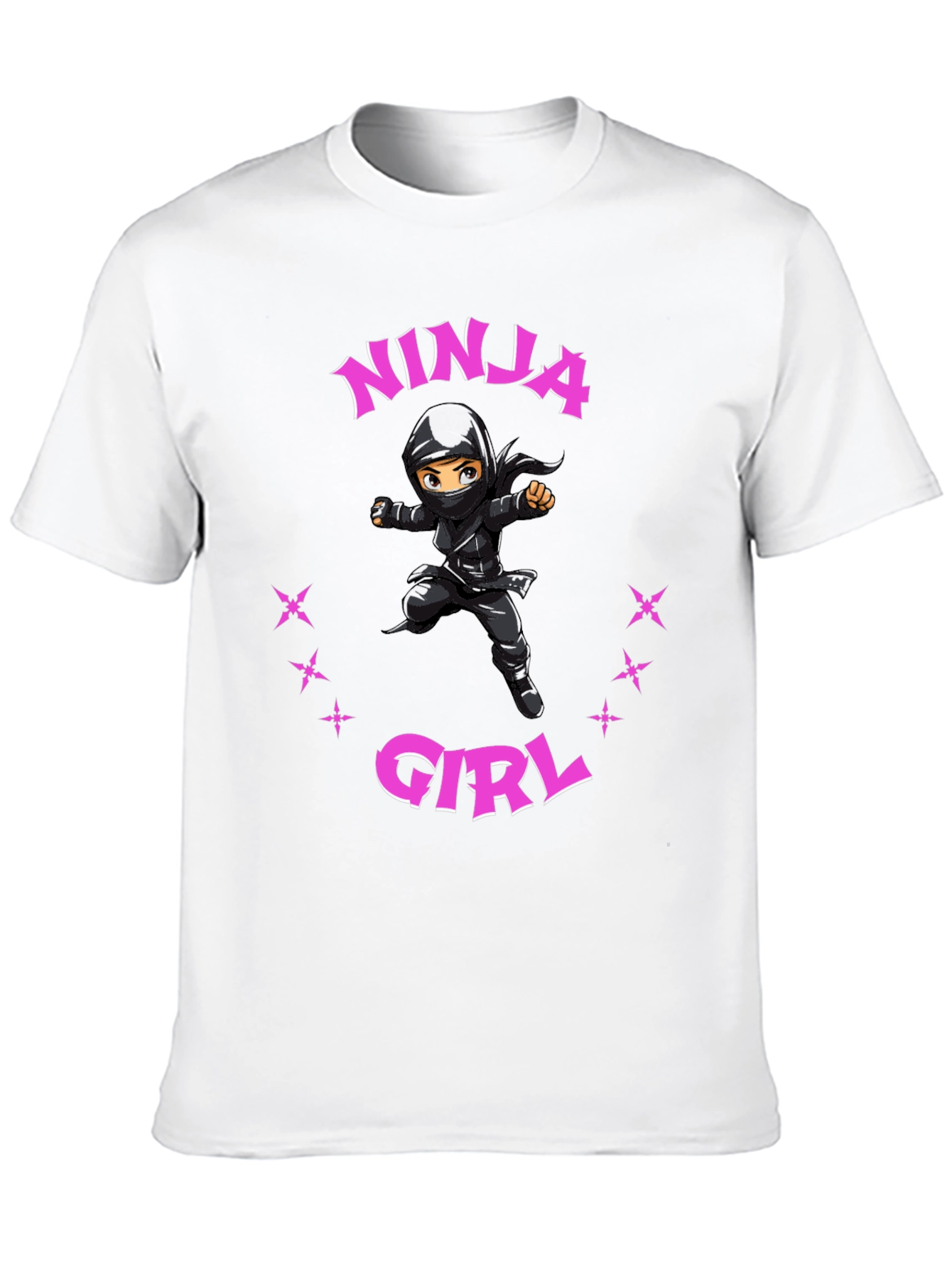 Ninja Girl Graphic Tee - Black Cotton Blend