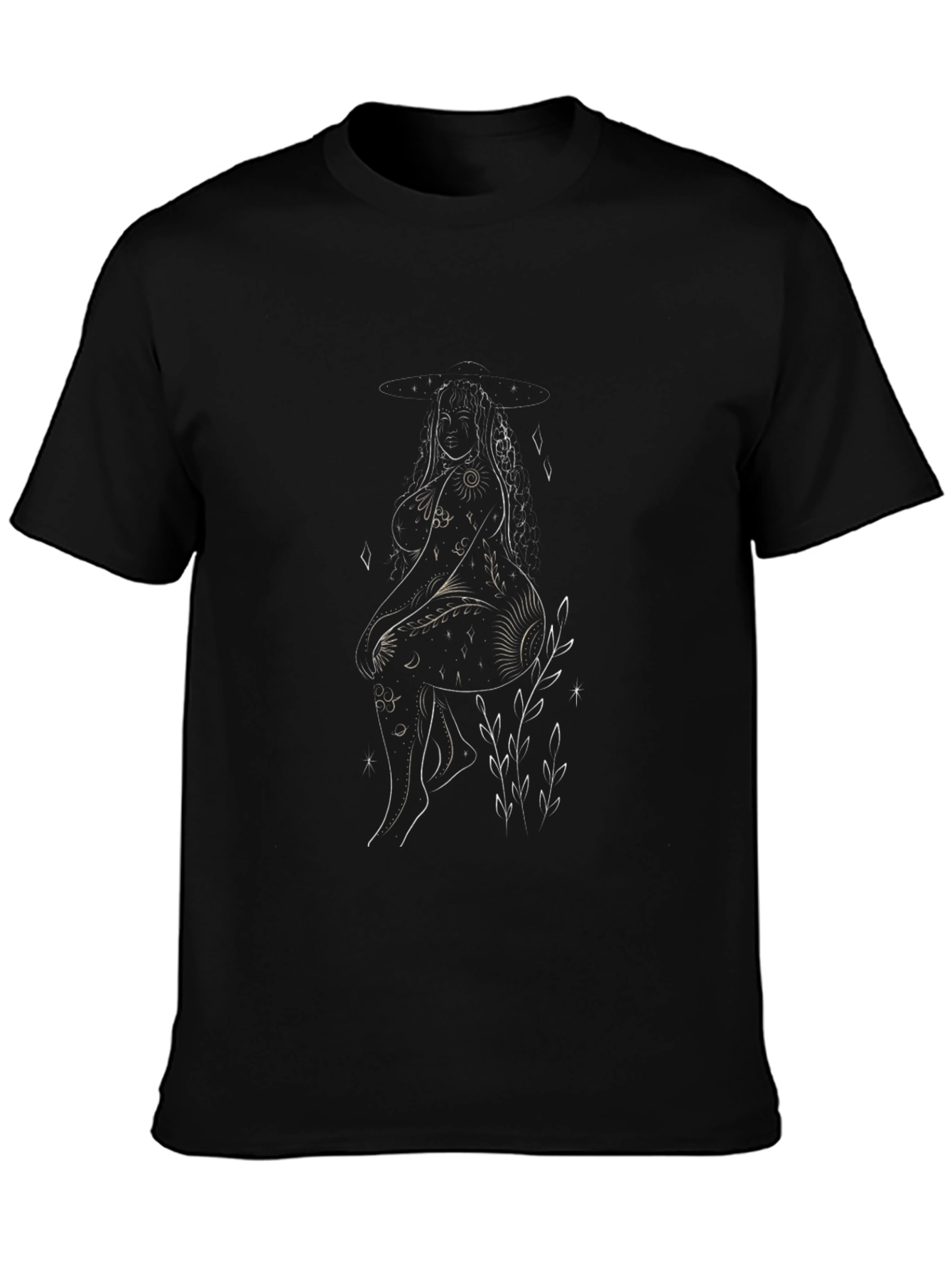 Line Art Graphic Black T-Shirt