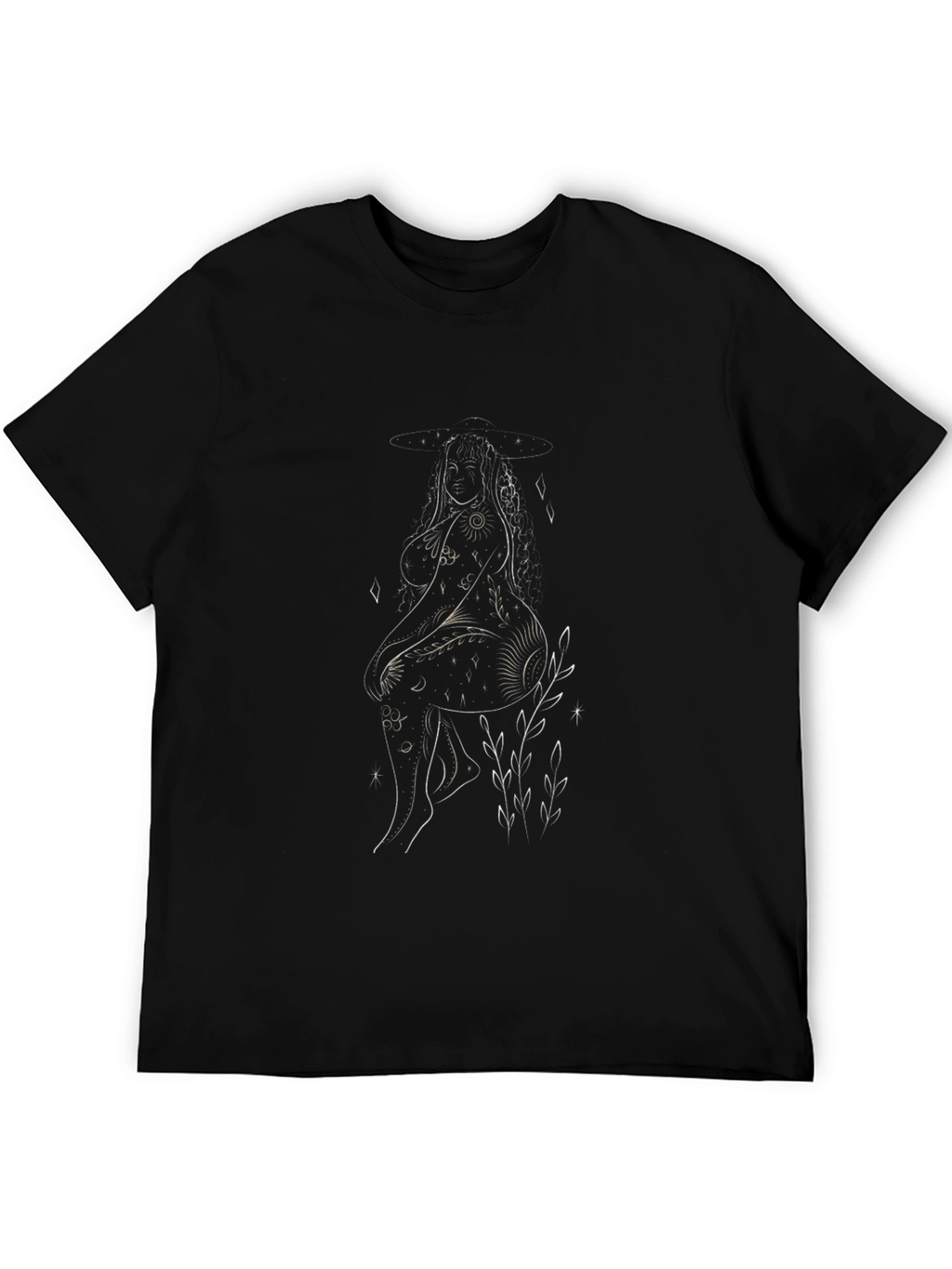 Line Art Graphic Black T-Shirt
