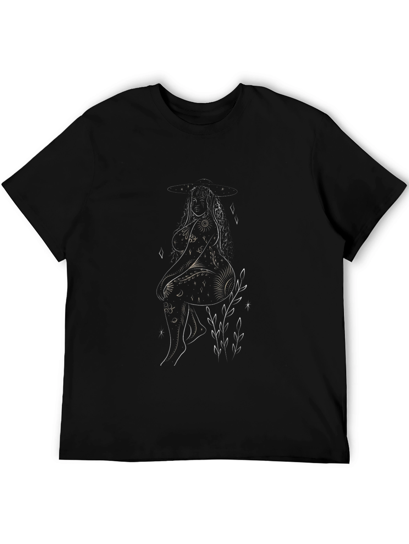Line Art Graphic Black T-Shirt