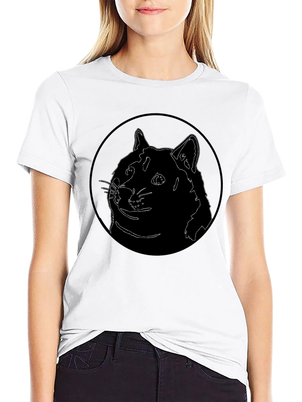 Doge Outline Black T-Shirt